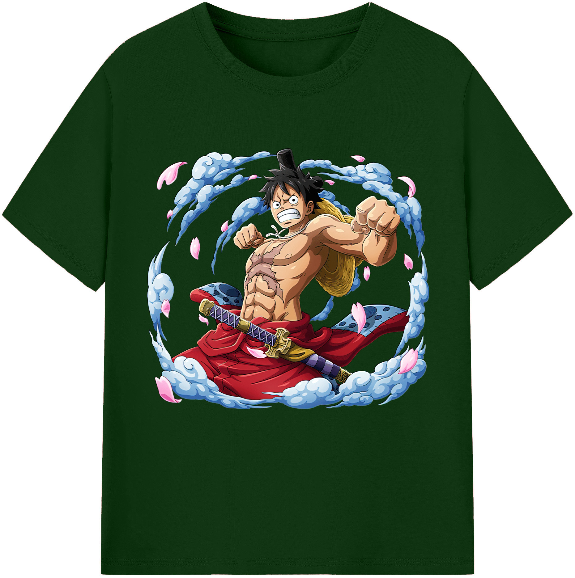 ワンピース モンキー・D・ルフィ ONE PIECE Monkey D. Luffy 綿100％半袖Tシャツ（フロントプリント）